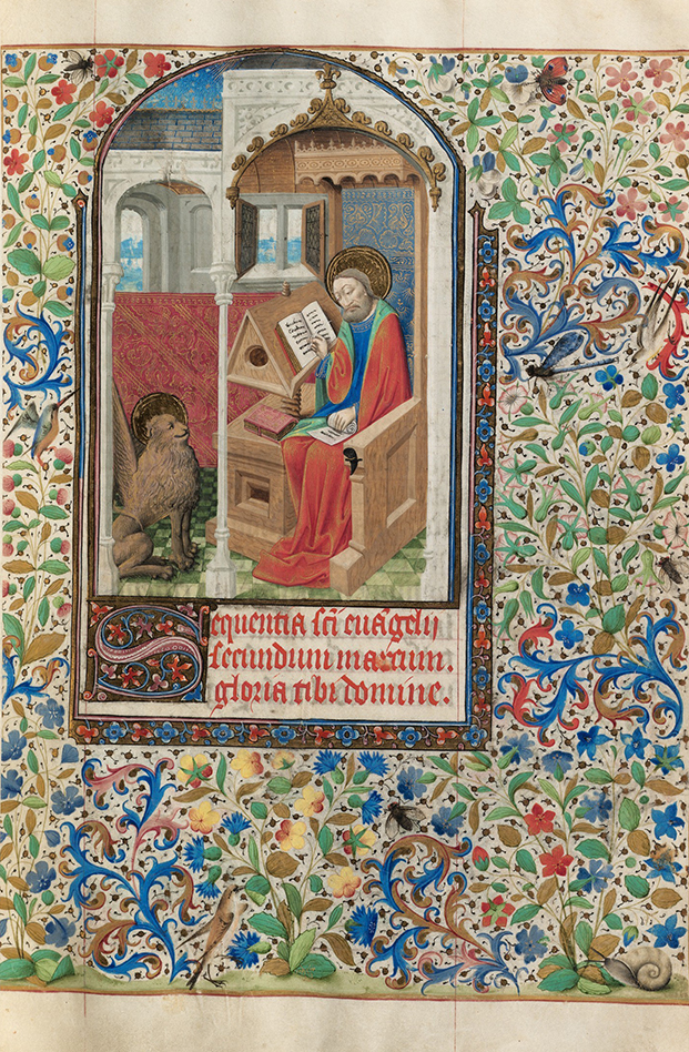 illuminated manuscript page from fifteenth century